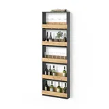 livinity® Weinregal 60 x 180 cm Goldkraft Eiche/Anthrazit