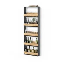 livinity® Weinregal 60 x 180 cm Goldkraft Eiche/Anthrazit
