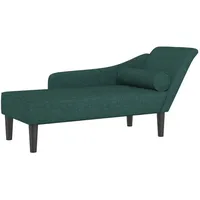 vidaXL Chaiselongue mit Kissen Dunkelgrün Stoff