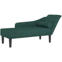 vidaXL Chaiselongue mit Kissen Dunkelgrün Stoff