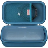 BOVKE Hard Travel Lautsprecher Case für Bose New SoundLink Flex Lautsprecher (2nd Gen) / Bose SoundLink Flex Bluetooth Portable Lautsprecher, Extra Mesh Tasche für Ladegerät, Ladekabel, Blau