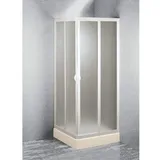 Forte Crilex Eck-Duschkabine mit Schiebetür 75 x 75 cm weiß satiniert