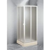 Forte Crilex Eck-Duschkabine mit Schiebetür 75 x 75 cm weiß satiniert