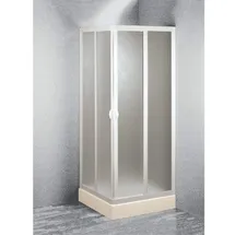Forte Crilex Eck-Duschkabine mit Schiebetür 75 x 75 cm weiß satiniert