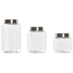 Set mit 3 Kanistern DKD Home Decor 750 ml 8,5 x 8,5 x 18 cm