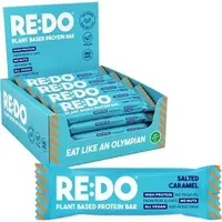 REDO Proteinriegel Plant Based Protein Bar, 18 Riegel, Salted Caramel, je 60 g, pro Riegel 15 g Protein
