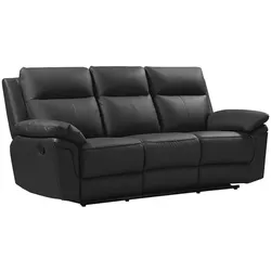 Relaxsofa 3-Sitzer - Büffelleder - Schwarz - PAKITA