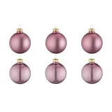 Möbel Kraft Weihnachtskugeln 6er Set ¦ rosa/pink ¦ Glas,Aluminium Ø: 8.0