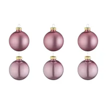 Möbel Kraft Weihnachtskugeln 6er Set ¦ rosa/pink ¦ Glas,Aluminium Ø: 8.0