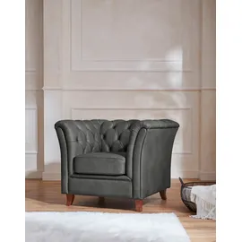 Home Affaire Chesterfield-Sessel Reims Polyester 98 x 76 x 88 cm Grau