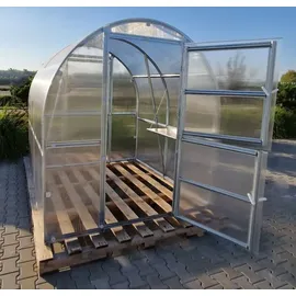 klasika greenhouses Klasika Slim Gewächshaus verzinkt Transparent HKP 6 mm 8 m2