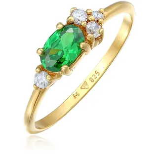Elli - Zirkonia Grün Verlobungsring 925 Silber Ringe Damen (49.99 € / )