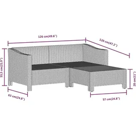 vidaXL Garten-Lounge-Set 6-tlg. grau