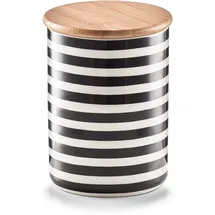 Zeller Vorratsdose Stripes schwarz/weiß Ø 10 x 13 cm 0,58 l