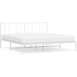 vidaXL Bettgestell mit Kopfteil Metall Weiß 180x200 cm