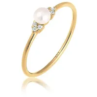 Elli DIAMONDS Elli DIAMONDS Ring Verlobung Perle Diamant (0.03 ct.) 585 Gelbgold Ringe Damen