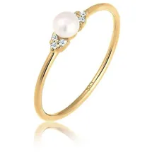 Elli DIAMONDS Elli DIAMONDS Ring Verlobung Perle Diamant (0.03 ct.) 585 Gelbgold Ringe Damen