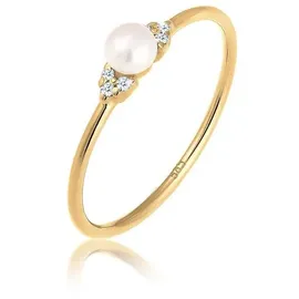 Elli DIAMONDS Elli DIAMONDS Ring Verlobung Perle Diamant (0.03 ct.) 585 Gelbgold Ringe Damen
