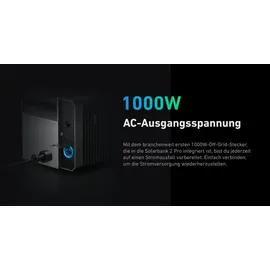 solarmars Balkonkraftwerk Bifazial 1000 W inkl. 800 W Anker Solix Solarbank 2 PRO 1,6 kWh