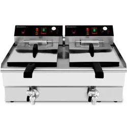 Equipementpro Elektrische Profi-Fritteuse 2x10L – 6 kW – Edelstahl – Hohe Leistung