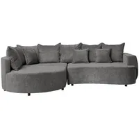 Carryhome Ecksofa, Grau, Textil, 3-Sitzer, Füllung: Schaumstoff, Ottomane links, L-Form, 307x194 cm, Stoffauswahl, seitenverkehrt erhältlich, Schlafen auf Sitzhöhe, Wohnzimmer, Sofas & Couches, Wohnlandschaften, Ecksofas