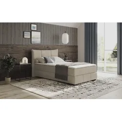 Boxbett INOSIGN "Brewdley mit Bettkasten, inkl. Matratze", beige (savona 02 beige), B:145cm L:215cm, Komplettbetten, Topper und Zierkissen, in verschiedenen Härtegraden verfügbar