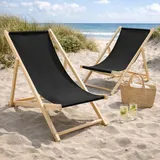 HAGO® 2er Set Liegestuhl Doppelpack Strandliege Stuhl Strand Sonnenliege Garten