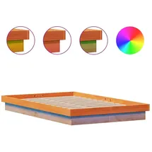 vidaXL Massivholzbett 120 x 200 cm Wachsbraun