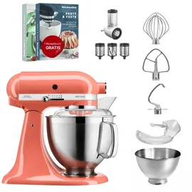 KitchenAid Artisan 5KSM185 Empire Rot Beginnerset + Flexirührer + Gemüseschneider