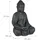 Relaxdays Buddha Figur sitzend, XL 70 cm, Gartenfigur, Vintage Dekofigur Wohnzimmer, wetterfest, frostsicher, anthrazit