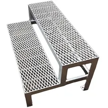 baromet 2 Stufen Stahltreppe Außentreppe Freistehend 120 cm 30-43 cm verzinkt Stahl