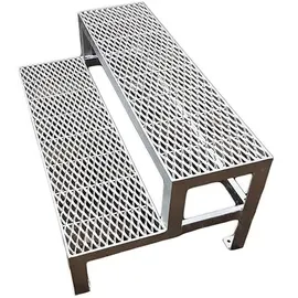 baromet 2 Stufen Stahltreppe Außentreppe Freistehend 120 cm 30-43 cm verzinkt Stahl