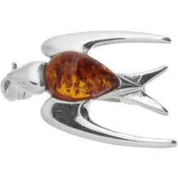 Brosche OSTSEE-SCHMUCK "Ostsee-Schmuck Brosche Schwalbe Brosche Schwalbe", weiß, Broschen, Damen, Silber 925 (Sterlingsilber)