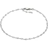 FIRETTI Fußkette Schmuck Geschenk Silber 925 Körperschmuck Plättchenkette Stern Motiv silberfarben