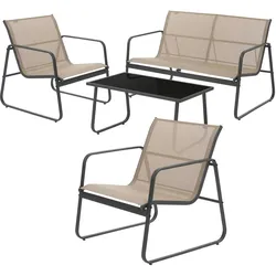 ML-Design 4-tlg Gartenmöbel-Set Terrassenmöbel Balkonmöbel Gartengarnitur Sitzgruppe Stahl