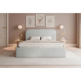 Selsey Polsterbett 140x200 mit Bettkasten, Chenille, hellgrau -