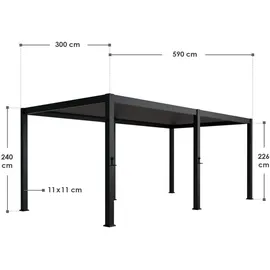 Juskys Lamellendach Tahiti 3 x 5,9 m
