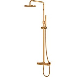 Steinberg Serie 100 Brauseset 1002721RG mit AP-Thermostatarmatur, Regen-/Handbrause, Rose Gold