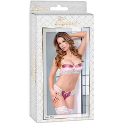 Unterwäsche-Set Exposed Creme Granatrot (S/M)