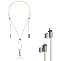 Intenso Handykette mit USB-C Lade- und Datenkabel – 60W Schnellladen, größenverstellbar, 1,65 m, beige