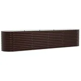 vidaXL Garten Hochbeet Braun 400x80x81 cm aus verzinktem Stahl