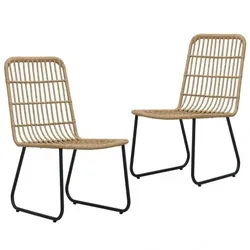 vidaXL Garten-Essgruppe Poly Rattan und Glas Garten-Möbel 3 : Größe - 3-tlg.