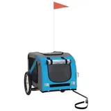 vidaXL Hundeanhänger blau/grau