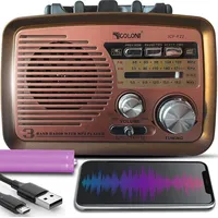 Retoo Retro Radio Bluetooth FM Kofferradio braun