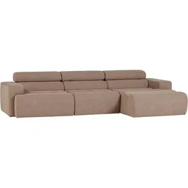 Woood Ecksofa Novi Bouclé 3-Sitzer Taupe