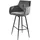 Home4You Barhocker, Grau - H 106 cm - Samtbezug - Metallgestell - 360 Grad drehbar