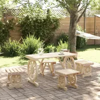 VidaXL 5-tlg. Garten-Essgruppe Massivholz Tanne
