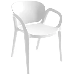 Outdoor Stühle Stuhl Set aus Kunststoff in Weiß (2er Set)