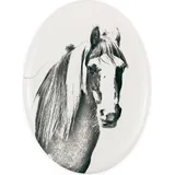 Fellpony - Gedenktafel mit einem Pferdefoto, Grabplatte mit Druck, personalisierte ovale Platte von Art-Dog.