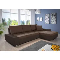 Ecksofa mit Schlaffunktion Faris - Couch mit Bettkasten, Big Sofa, Sofagarnitur, Couchgarniitur, Polsterecke (Braun + Braun (Madryt 128 + Inari 24)... - Braun